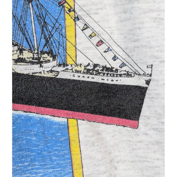 Vintage Queen Mary Ship Long Beach California Single Stitch Shirt Sz XL VTG 90s - Picture 4 of 7